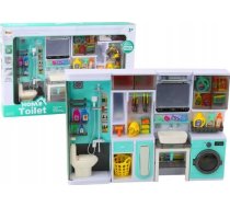 Leantoys Komplekts Rotaļu Vannas Istaba 4in1 Prysznic Tualete Veļas Mašīna Aksesuāri