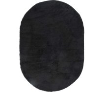 Paklājs Shaggy Ar Garu Rokturi Matiņi Melns 300x200 Cm Poliesteris