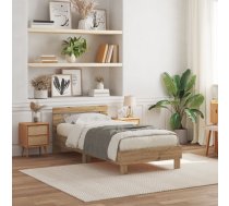 Gulta Ar Apgaismojumu Led Artisan Oak 75x190 Cm ar koka Inżynieryjnego