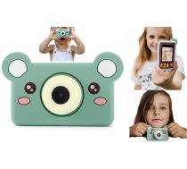 4cv Mobile Digitālais Aparāts Bērniem 24mp Video 1080p Lcd 2" + Karte 32gb / Kiimento / Modelis C / Bear / Zaļš