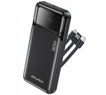 Powerbank Awei Powerbank Awei Pa-91 10000mah 22,5w Pd 2xusb-c + Kabelis Melns