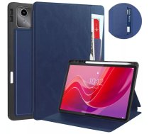 Futlāris Planšetdatora 4kom.pl Futlāris ādas Ar Kabatām Do Lenovo Tab M11 10.95 Tb330fu Tb330xu Tb331fc, Tumši Zils