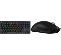 Tastatūra Logitech Pro X Tkl Lightspeed Gx Brown (920-012136) + Pele Logitech G Pro X Superlight 2 (910-006630)