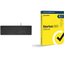 Tastatūra Dell Kb216 Quietkey (580-adhk) + 360 Deluxe 5 Ierīču 12 mēnešiem (21408667)