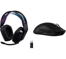 Austiņas Logitech G535 Lightspeed Melns (981-000972) + G Pro X Superlight 2 (910-006630)