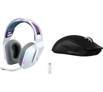 Austiņas Logitech G733 Lightspeed Balts (981-000883) + G Pro X Superlight 2 (910-006630)