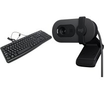Tastatūra Logitech K120 (920-002522) + Brio 100 (960-001585)