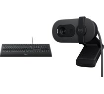 Tastatūra Logitech K280e (920-005217) + Brio 100 (960-001585)