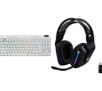 Tastatūra Logitech Pro X Tkl Lightspeed Gx Brown (920-012148) + G733 Lightspeed Melns (981-000864)