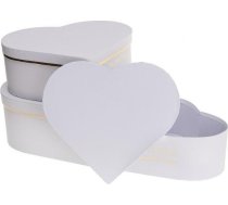 Kastīte Flower Box 3gab Balts Sirds Rozette