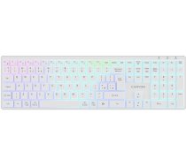 Canyon Tastatūra Hkb-w11 Uk/us Rgb Divi Režīmi Bezvadu Balta