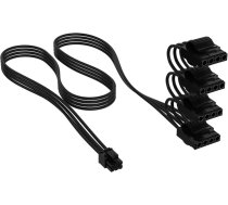 Corsair Premium Sleeved 4x 4-pin-molex-kabelis Do Zasilacza Tips-5 - Melns