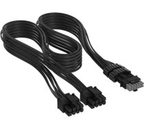 Corsair Premium Sleeved 2x 8-pin Do Zasilacza 12v-2x6-kabelis, priekš Zasilacza Tips-4 - Melns