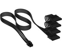Corsair Premium Sleeved 4x Kabelis Barošanas Sata Do Zasilacza Tips-5 Melns