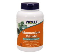 Now_magnesium Citrate 400mg Cytrynian Magnezu Uztura Bagātinātājs 120 kapsulas