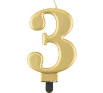 Godan Svece Dzimšanas Dienas "3" Zelta 8cm