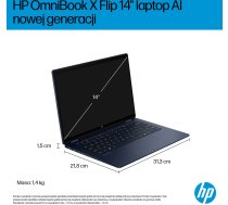 Portatīvais Dators Hp Hp Omnibook X Flip Next Gen Ai 14-fm0040nw Copilot+ Pc Intel Core Ultra 5 226v 35,6 Cm (14") Ekrāns Pieskāriena 2k 16 Gb Lpddr5x-sdram Wi-fi 7 (802.11be) Windows 11 Home Debeszils