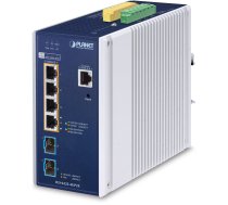 Switch Planet Planet Ip30 Din-rail Industrial L3 Pārvaldāmie 2.5g Ethernet (100/1000/2500) Obsługa Poe Aluminium, Debeszils