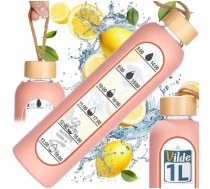 Pudele ūdens Stikla Z Silikonowym Pokrowcem łososiowa 1 L