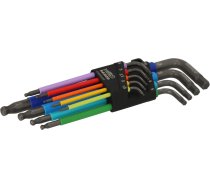 Bahco Komplekts Atslēgu Vārpstas Sešstūra Krāsainu, Zakończonych Kulką, Garās 1,5 - 10 Mm, 9gab. Bahco