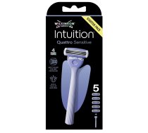 Wilkinson_sword Intuition Quattro Sensitive Mašīna Skūšanās + Asmeņi Rezerves Sievietēm 5gab.