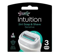 Wilkinson_sword Intuition 2in1 Sensitive Skin 3 Asmeņi Noņemami Mašīnai