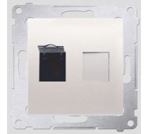 Kontakt-simon Ligzda Datoru Simon54 Vienvietīgs Rj45 Kat.6 Z Przesłoną Krēmveida - D61.01/41