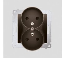 Kontakt-simon Ligzda Simon54 Dubults Z/u 16a Ip20 Z Przesłoną Brūns - Dgz2mz.01/46