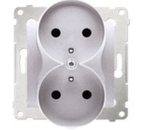Kontakt-simon Ligzda Simon54 Dubults Z/u 16a Ip20 Z Przesłoną Srebne - Dgz2mz.01/43