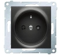 Kontakt-simon Ligzda Vienvietīgs Simon54 Z/u 16a Ip20 Z Przesłoną Sliežu Antracīts - Dgz1cz.01/48