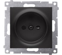 Kontakt-simon Simon 54 Ligzda Spraudnis Bez Zemējuma Ar Slēģiem (Modulis) 16a 250v Skrūvju Spailes Melns Mat Dg1z.01/49