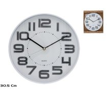 Decorlife Balts sienas pulkstenis 30 x 30 x 4 5 cm DECORLIFE 8445393486550 (8445393486550)