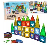 Leantoys Komplekts Klucīši Magnētiskais Celtniecības 3d Okienka Paneļi Krāsaini 56 El.