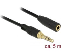Kabelis Delock Jack 3.5mm - Jack 3.5mm 5m Melns (85590)