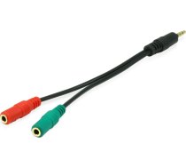 Kabelis Equip Jack 3.5mm - Jack 3.5mm X2 0.15m Melns (147943)