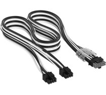Corsair Corsair Premium Sleeved 2x 8-pin Zu 12v-2x6-kabelis, Priekš Tips-5-netzteil - Melns/balts