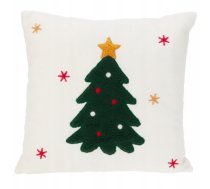 Home Styling Collection Spilvens Dekoratīvā, Ziemassvētku raksts, Balta 44 X 44 Cm