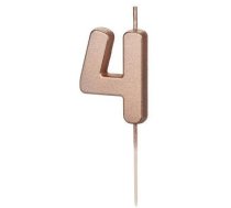 Svece Dzimšanas Dienas 4 Rozā Zelta 4.5cm