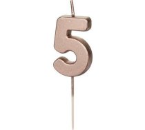 Svece Dzimšanas Dienas 5 Rozā Zelta 4.5cm