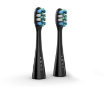 Uzgalis Aeno Aeno Replacement Toothbrush Heads, Black, Dupont Bristles, 2pcs In Set (for Adb0002s/adb0001s)