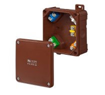 Elektro-plast Kārba Virsmas 2k 98 X 98 X 46mm 5 X 2,5mm2 Ip55/ip65 Brūna (0290-61)