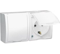 Kontakt-simon Simon Aquarius Ligzda Dubults Z/u Schuko Pret šļakatām Droša Ip54 Balts Aqgsz1-2/11