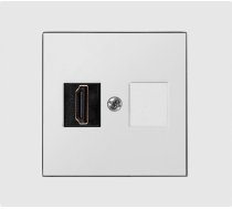Elektro-plast Vestra Ligzda Multimedialne Vienvietīgs Hdmi Bez Rāmīši Zemapmetumu Ip20 Balts 3891-10