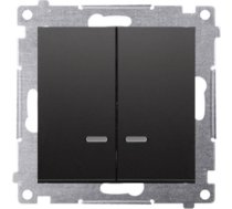 Kontakt-simon Simon 54 Slēdzis Lustras Z Podśw Led I Do Wersji Ip44 (Modulis) 10ax 250v ātrās Savienošanas Savienotāji Melns Mat Z Wkładkę Du1w Dw5bl.01/49