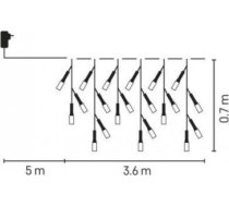 Ziemassvētku Gaismas Emos Ziemassvētku Gaismas Icicles Led 200 6w 3,6m 8 Programów Auksta Balts