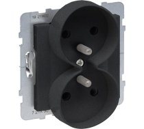 Legrand Suno Ligzda Dubults 2x2p+z Melns 16a 250v Skavas Automātiskā Z Przesłoną 721490