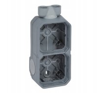 PLEXO55 underlag med 2xM20 forskruning 4 modul grå
