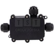 63.3 Kārba Instalācijas Pi3p Pg9-3p Ip68 Spaiļu Bloks Vāks Ar skrūvēm Krāsa Melns 63.3