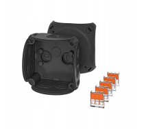 Hensel Kārba Atzarojuma 84x84x55 Mm Z Dławnicami Membranowymi 5 Zaciskami Melna Ip 66 Dk 0102 Xz 62000468