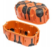 Iebūvējama Kārba Produo Dubults, Dziļa 60mm, Fi68, Savienojuma, Ar Skrūvēm, Wiatroszczelna , Oranžs, Ip30 /a.0092/